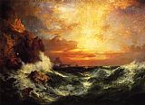Thomas Moran Famous Paintings - Sunset near Land's End, Cornwall, England